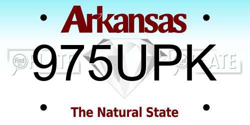 975UPK Arkansas License Plate