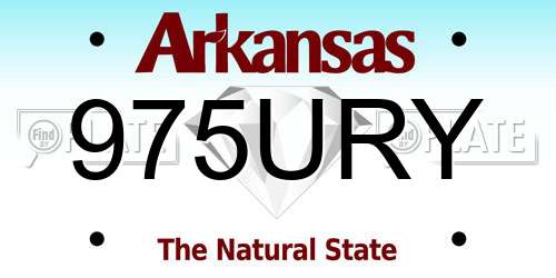 975URY Arkansas License Plate