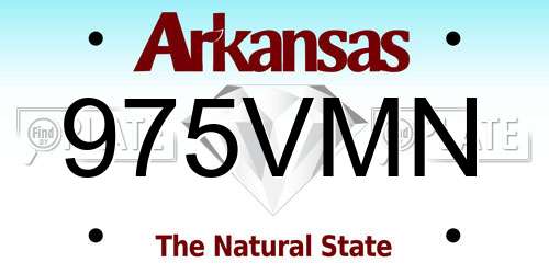 975VMN Arkansas License Plate