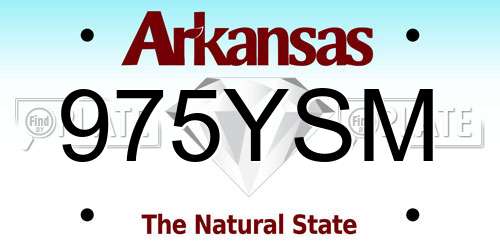 975YSM Arkansas License Plate