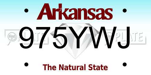 975YWJ Arkansas License Plate