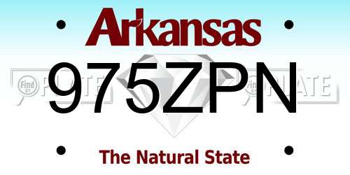 975ZPN Arkansas License Plate