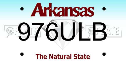 976ULB Arkansas License Plate
