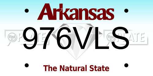 976VLS Arkansas License Plate