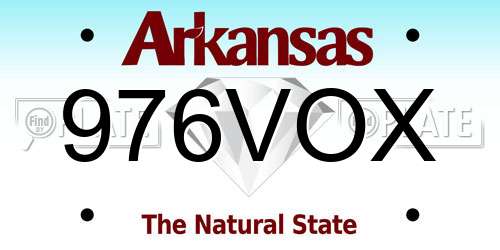976VOX Arkansas License Plate