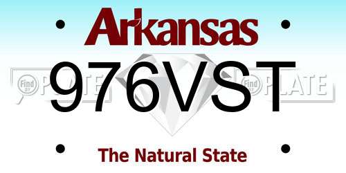 976VST Arkansas License Plate