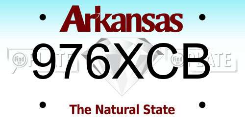 976XCB Arkansas License Plate