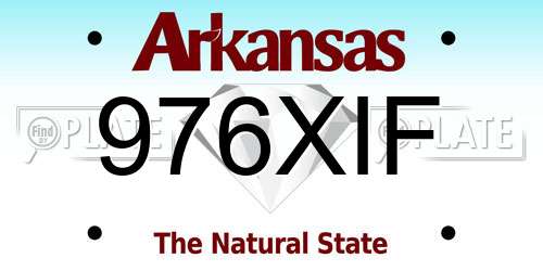976XIF Arkansas License Plate