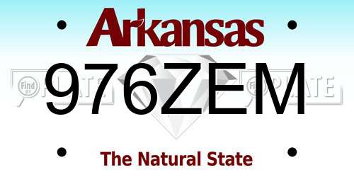 976ZEM Arkansas License Plate