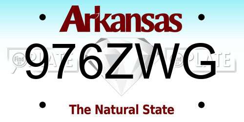 976ZWG Arkansas License Plate