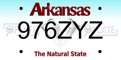 976ZYZ Arkansas License Plate