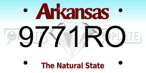 9771RO Arkansas License Plate