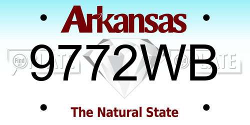 9772WB Arkansas License Plate