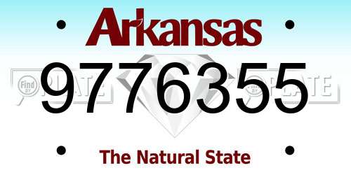 9776355 Arkansas License Plate