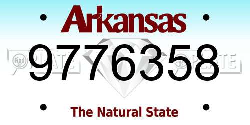 9776358 Arkansas License Plate