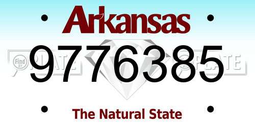 9776385 Arkansas License Plate