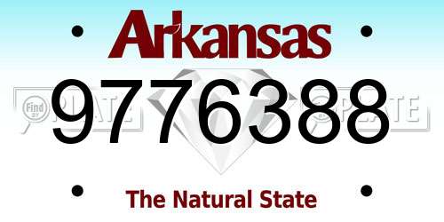 9776388 Arkansas License Plate