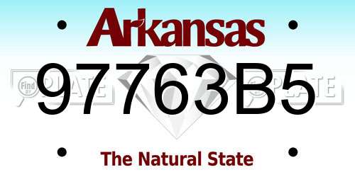 97763B5 Arkansas License Plate
