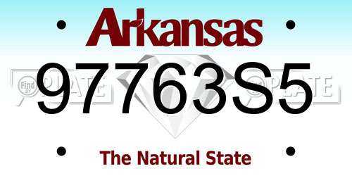 97763S5 Arkansas License Plate