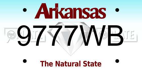 9777WB Arkansas License Plate
