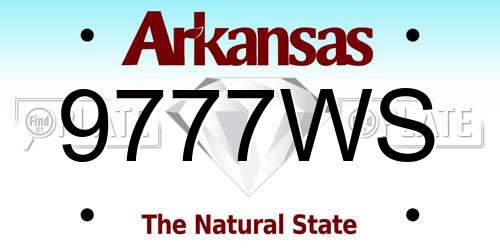 9777WS Arkansas License Plate