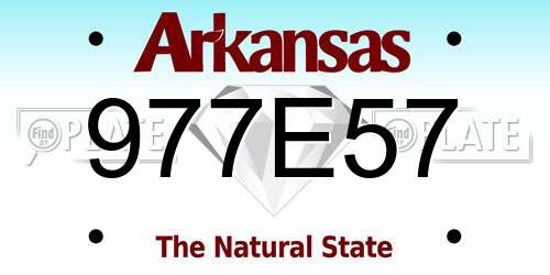 977E57 Arkansas License Plate