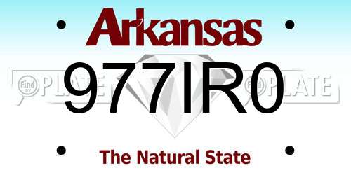 977IR0 Arkansas License Plate