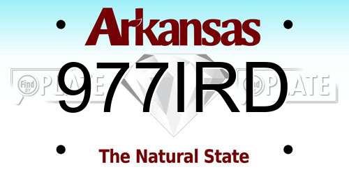 977IRD Arkansas License Plate