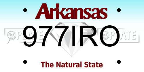 977IRO Arkansas License Plate