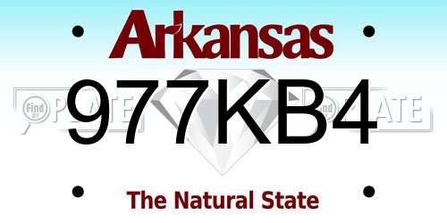977KB4 Arkansas License Plate