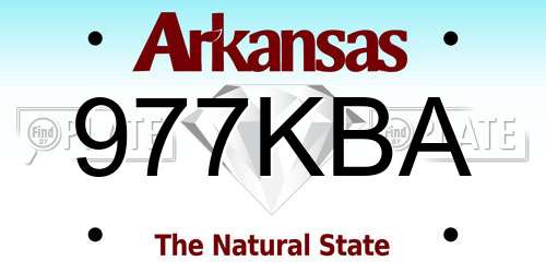 977KBA Arkansas License Plate