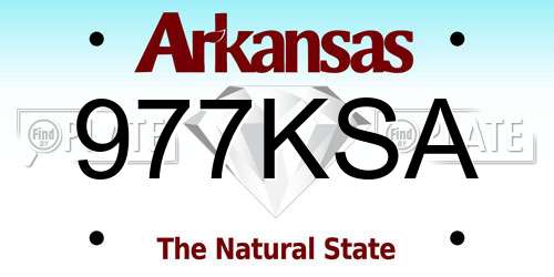 977KSA Arkansas License Plate