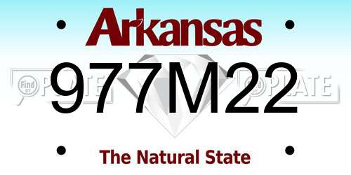 977M22 Arkansas License Plate