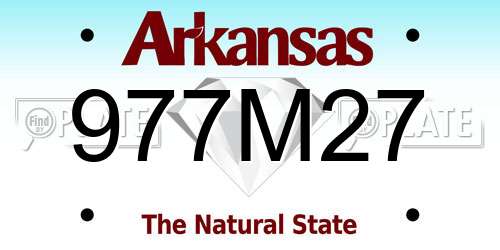 977M27 Arkansas License Plate
