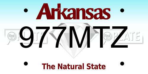 977MTZ Arkansas License Plate