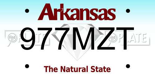 977MZT Arkansas License Plate