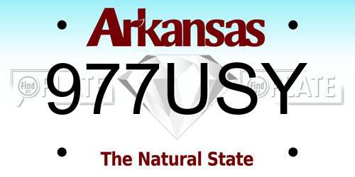 977USY Arkansas License Plate