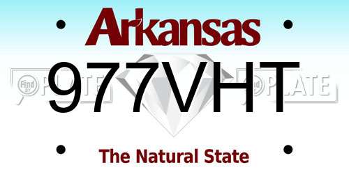 977VHT Arkansas License Plate