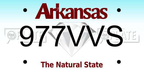 977VVS Arkansas License Plate