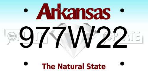 977W22 Arkansas License Plate