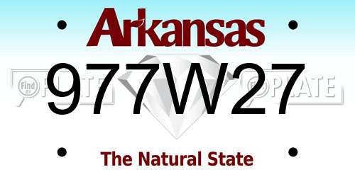977W27 Arkansas License Plate