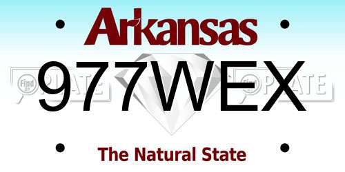 977WEX Arkansas License Plate
