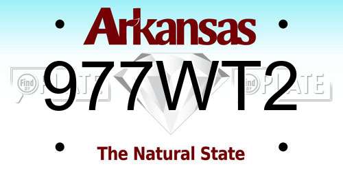 977WT2 Arkansas License Plate