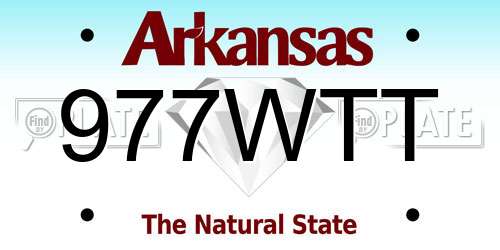 977WTT Arkansas License Plate