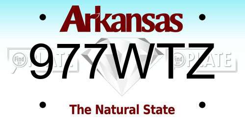 977WTZ Arkansas License Plate