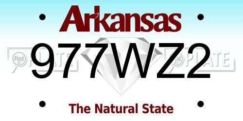 977WZ2 Arkansas License Plate