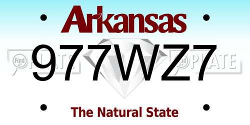 977WZ7 Arkansas License Plate