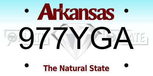 977YGA Arkansas License Plate