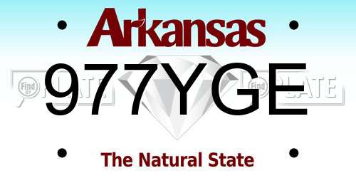 977YGE Arkansas License Plate