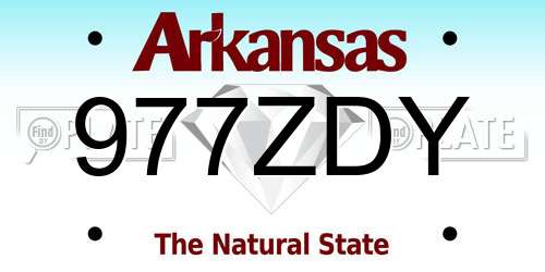 977ZDY Arkansas License Plate